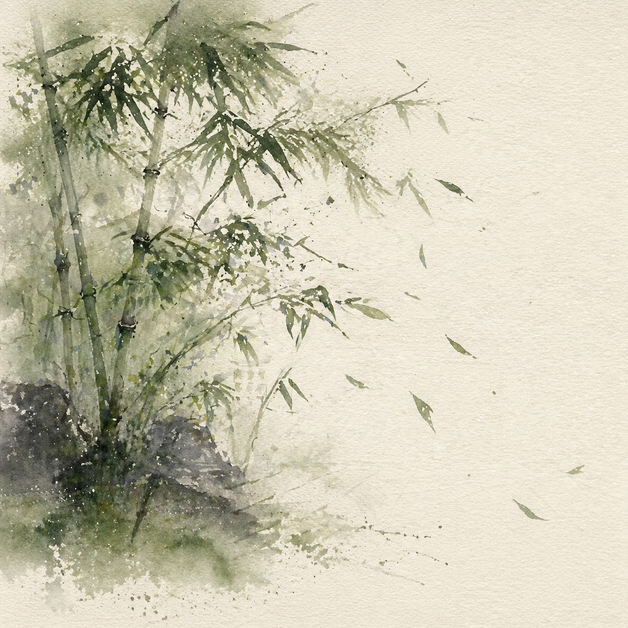 Bamboo grove watercolor