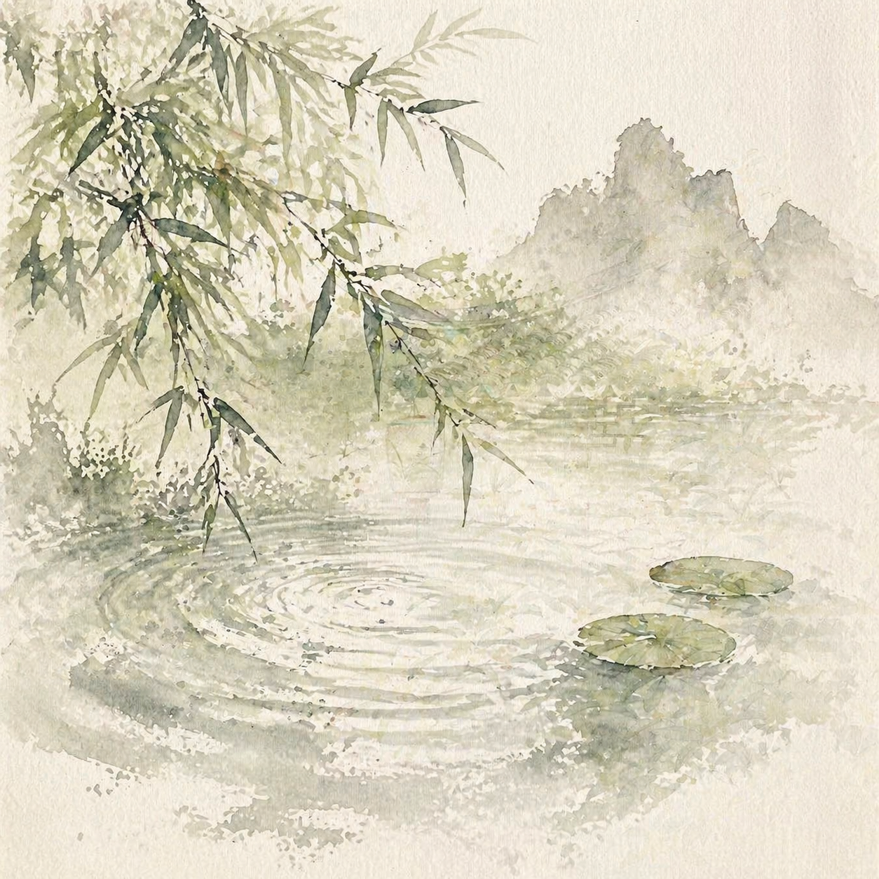 Sail boat on misty river